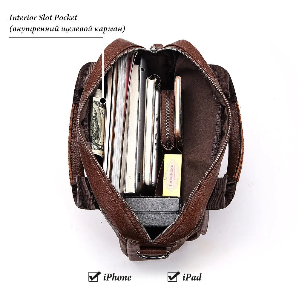 

High Quality Men's Leather Shoulder Bag, Casual Retro Multifunctional Diagonal Bag, Business Handbag,