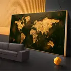 Картины на холсте с изображением золотой карты мира, настенные картины с рисунками для гостиной, Декор для дома