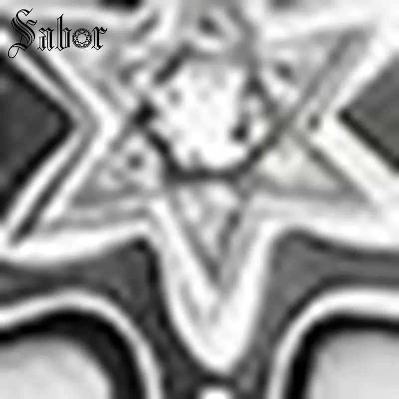 Модные Серебристые Черные Подвески с шестью острыми звездами для