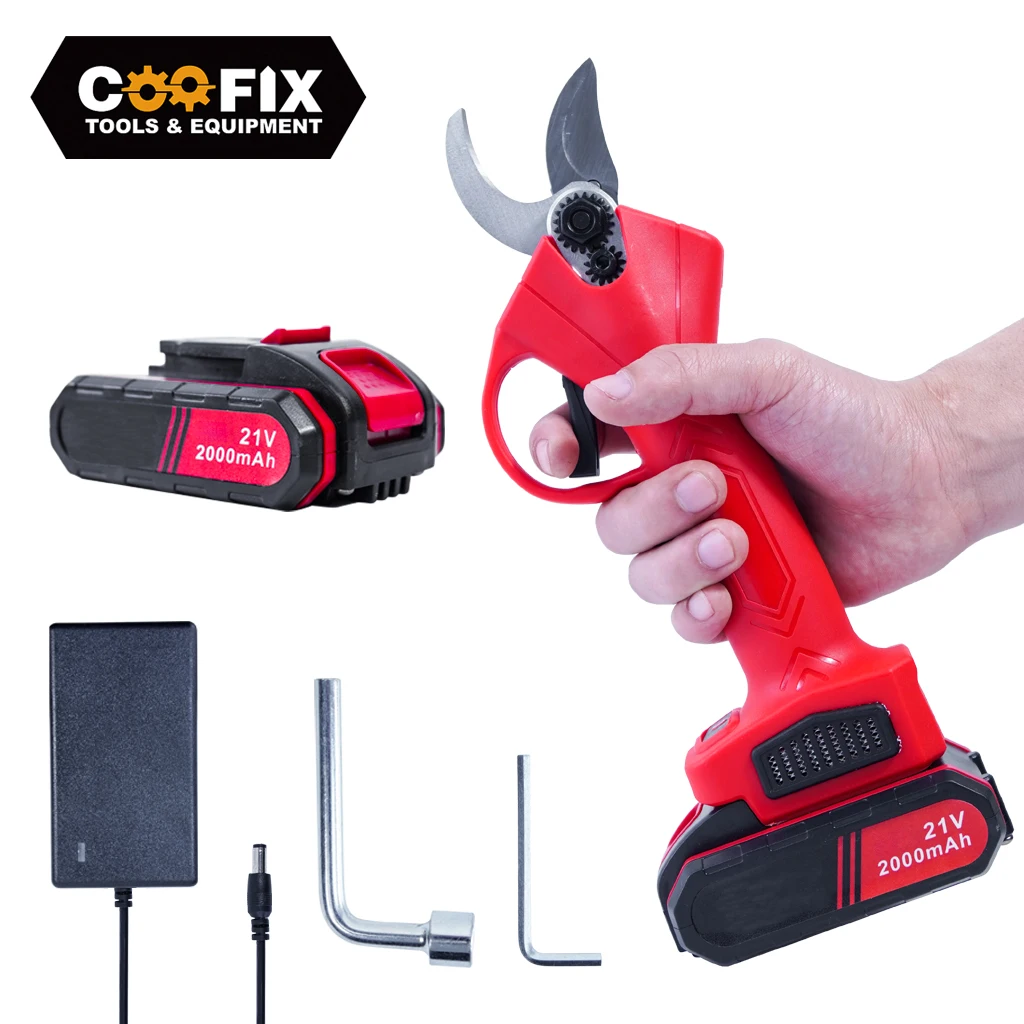 

COOFIX 21V Electric Pruning Shears Battery Scissors Rechargeable Garden Pruner Secateur Branch Cutter Cutting Tools