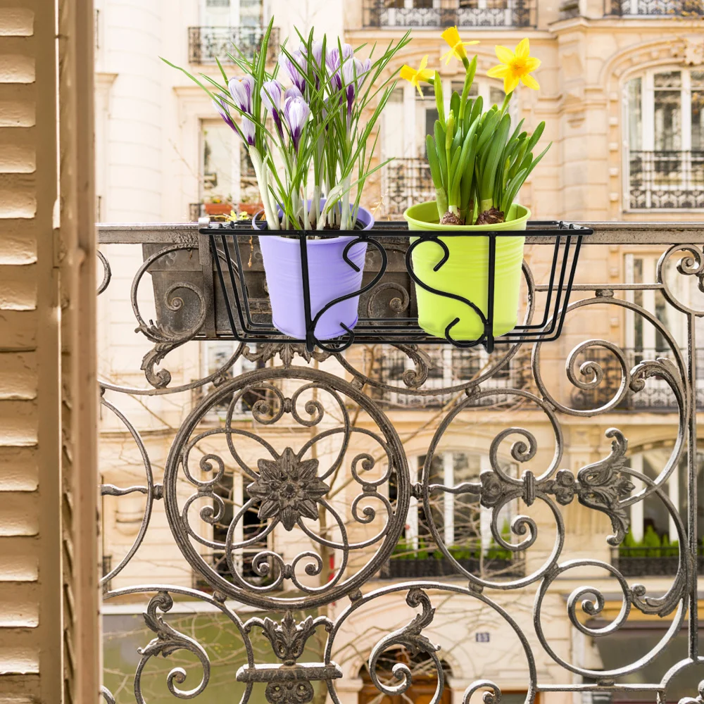 

1Pc Durable Flower Pot Rack Balcony Hanging Plant Stand Display Rack Pendant