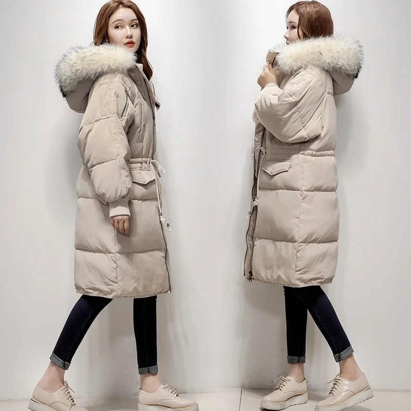 Женский пуховик зимняя куртка пальто теплая длинная парка с капюшоном женский