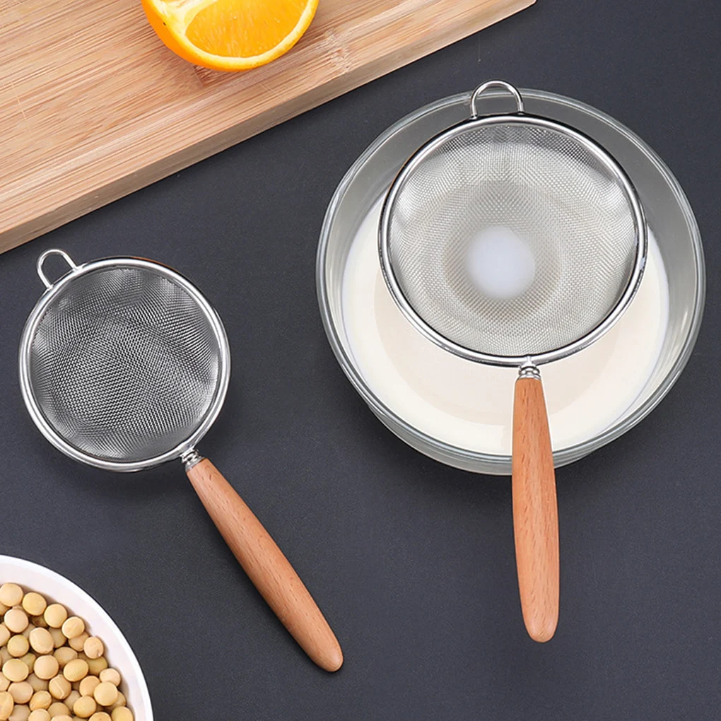 Многофункциональный дуршлаг кухонный фильтр с деревянной ручкой ручной из