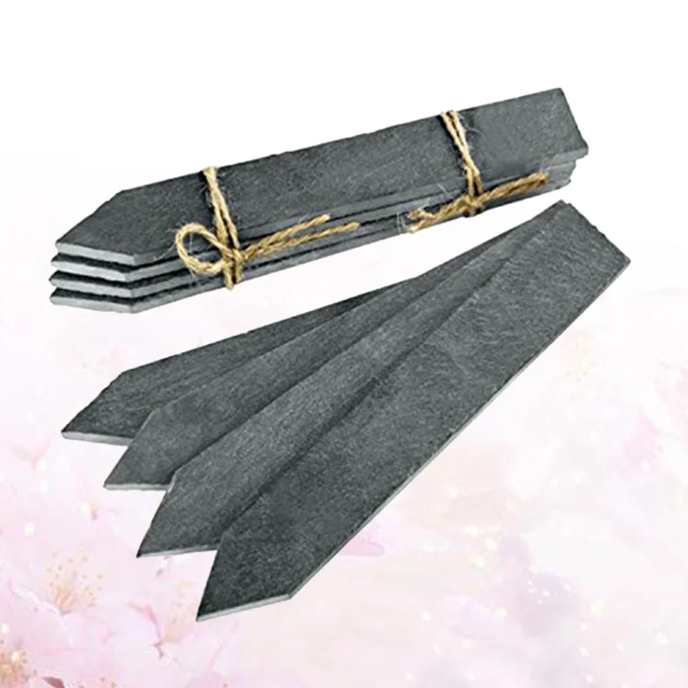 

8pcs Slate Plant Labels Iron Natural Style Greenhouse Signs Gardening Garden Markers for Pots Flower Bed Planters(Black)
