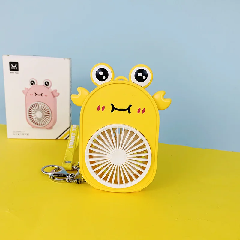 New Cartoon Cute Little Crab Keychain   Fashion Creative Usb Charging Small Fan Keychain   Ladies Bag Mobile Phone Fun Keychain