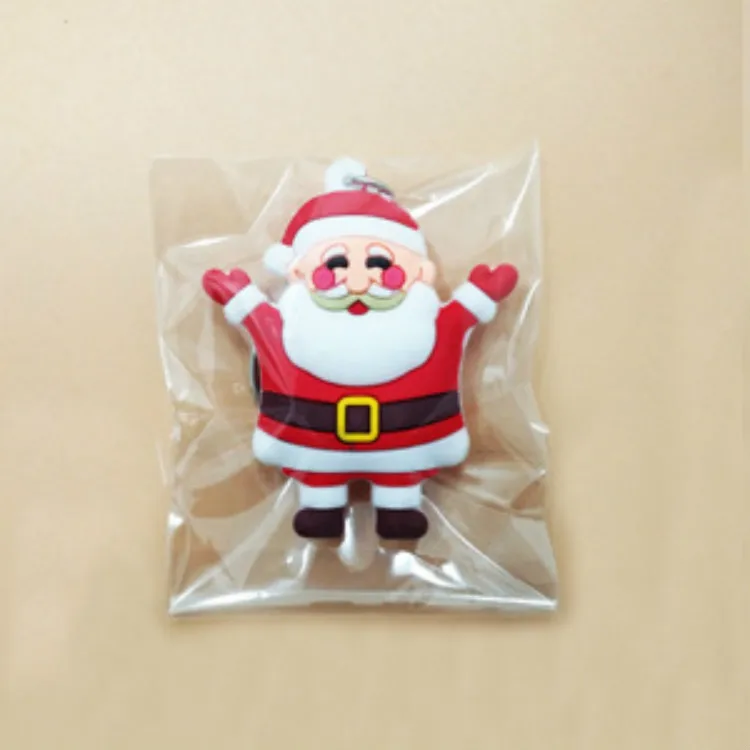 

Christmas Keychain Santa Claus Jewelry Gifts for Women Men Boy Girls Kids Children PVC Key Chain Metal Keyring Porte Cle Trinket