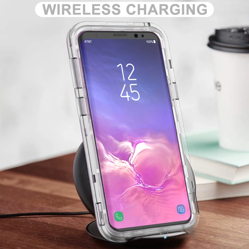 Прозрачный противоударный чехол 3 в 1 для Samsung Galaxy S9 S10 plus прозрачный жесткий из