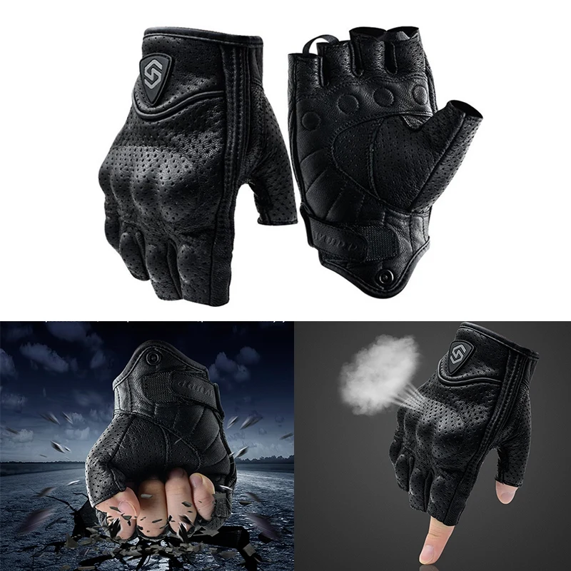 1 пара перчатки для велоспорта овчина кожаные без пальцев мотокросса верховой