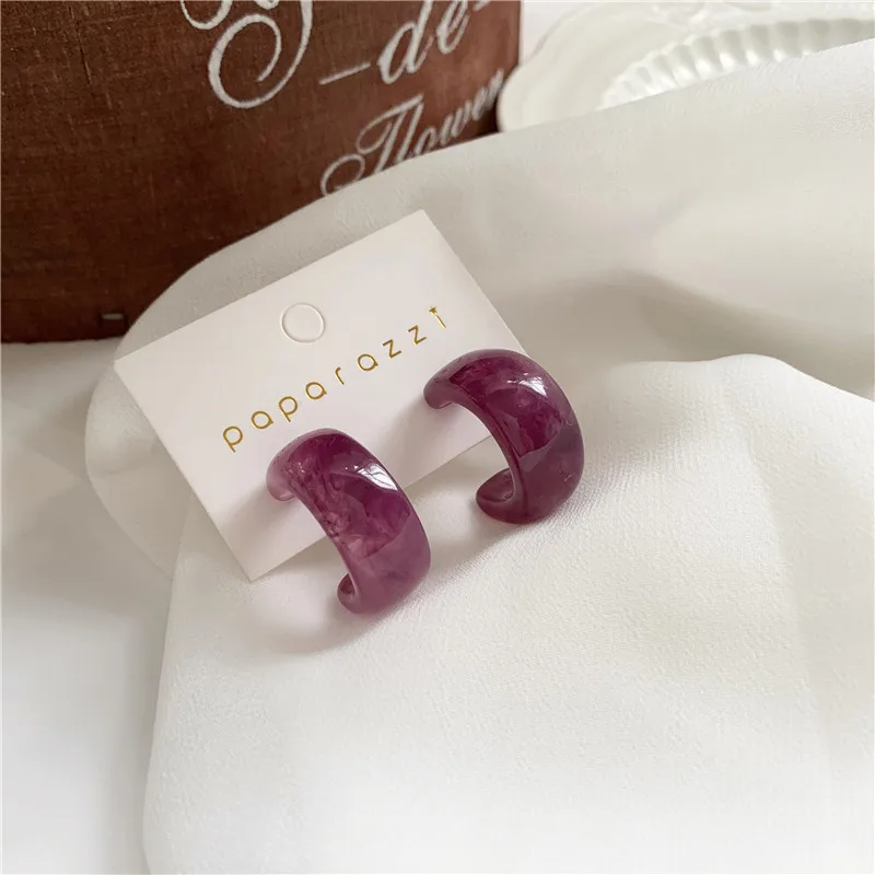 

Trendy Sheet Hoop Earrings For Woman Korean Statement Minimalist Semi circle Summer Earring Femme Fashion Jewelry Gifts 2020 New