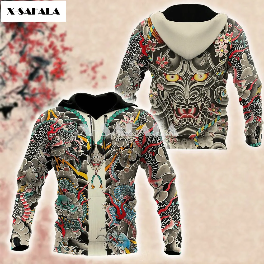 

Samurai Tattoo Japan Art Tattoo 3D Print XS-7XL Hoodie Man Women Harajuku Outwear Zipper Pullover Sweatshirt Unisex-7