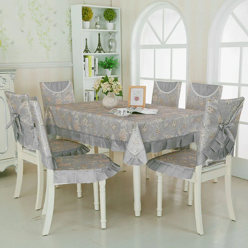 Набор роскошной серой скатерти для стола 9/13 шт./комплект чехол на стул столовой