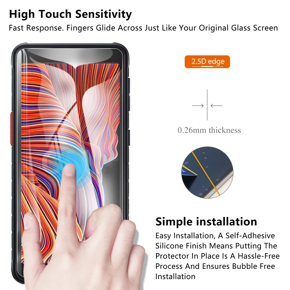 2Pcs Tempered Glass Screen Protector For Samsung Galaxy Xcover 5 4 4s Temper Glass Protective Film For Samsung Xcover 5 4 4s