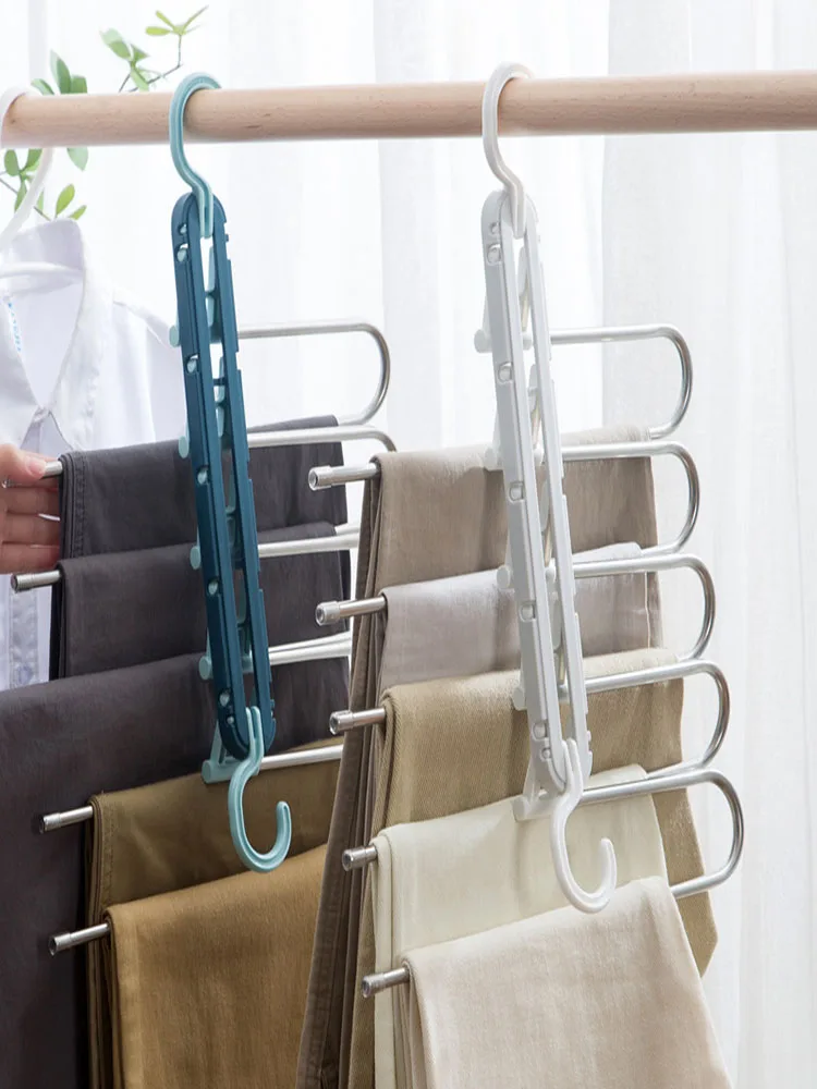 

Многофункциональная вешалка для одежды, вешалка для хранения брюк, Регулируемая Вешалка для сушки одежды
