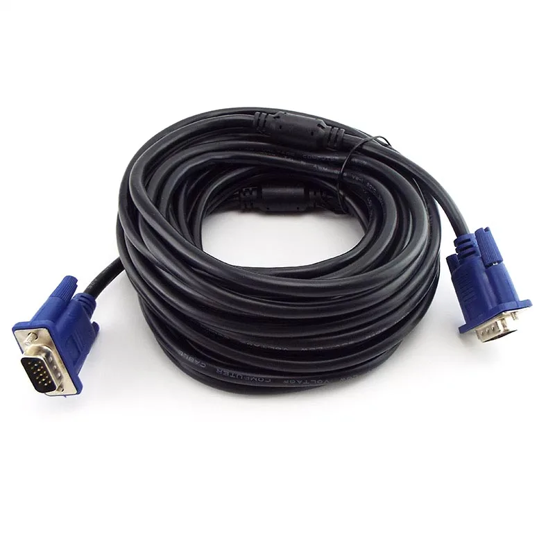 1.5M 3M 5M 10M VGA Extension Cable HD 15 Pin Male to Wire Cord Metal Line for Laptop PC Projector Computer Monitor L19 | Электроника