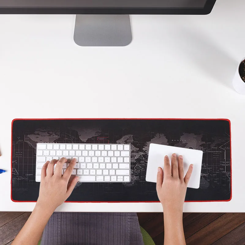 Противоскользящий игровой коврик для мыши с картой мира большого размера