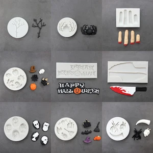 Хэллоуин, ужасное украшение для вечеринки, силиконовая форма, инструмент для украшения торта, мастики, инструмент для выпечки шоколада, мастики для торта