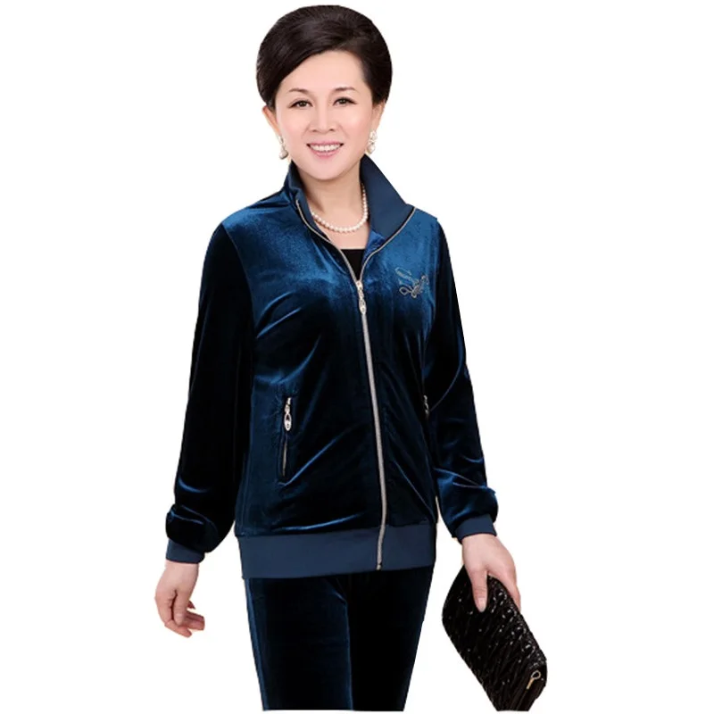Новый Бархатный спортивный костюм для женщин на весну и осень новый матери
