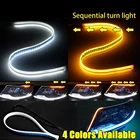 1 пара последовательных светодиодных фар DRL, указатели поворота, желтые яркие гибкие светодиодсветодиодный дневные ходовые огни s для автомобильных фасветильник s