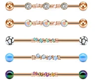 14g 6pcs 38mm stainless steel industrial barbell ear cartilage helix conch piercing bar 1 12 inch