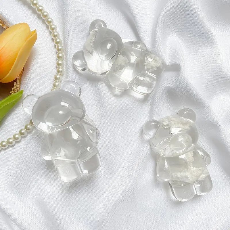 Забавная маска для лица держатель пальцев 3D прозрачный милый мультяшный медведь