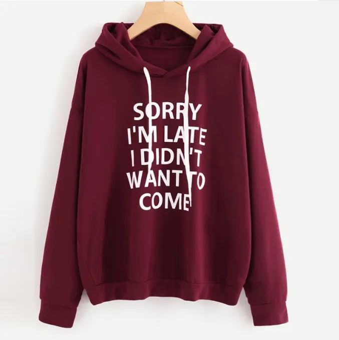

Letter Printed Women Winter Hoodie Plus Size Streetwear Casual Oversized Sweatshirt Cotton Pullovers Regular Lady Clothing