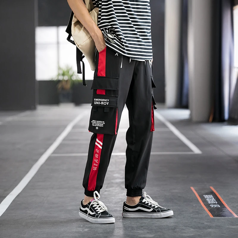 

Streetwear Men's Multi Pockets Cargo Harem Pants Hip Hop Casual Male Track Pants Joggers Trousers Fashion Harajuku Men Pants