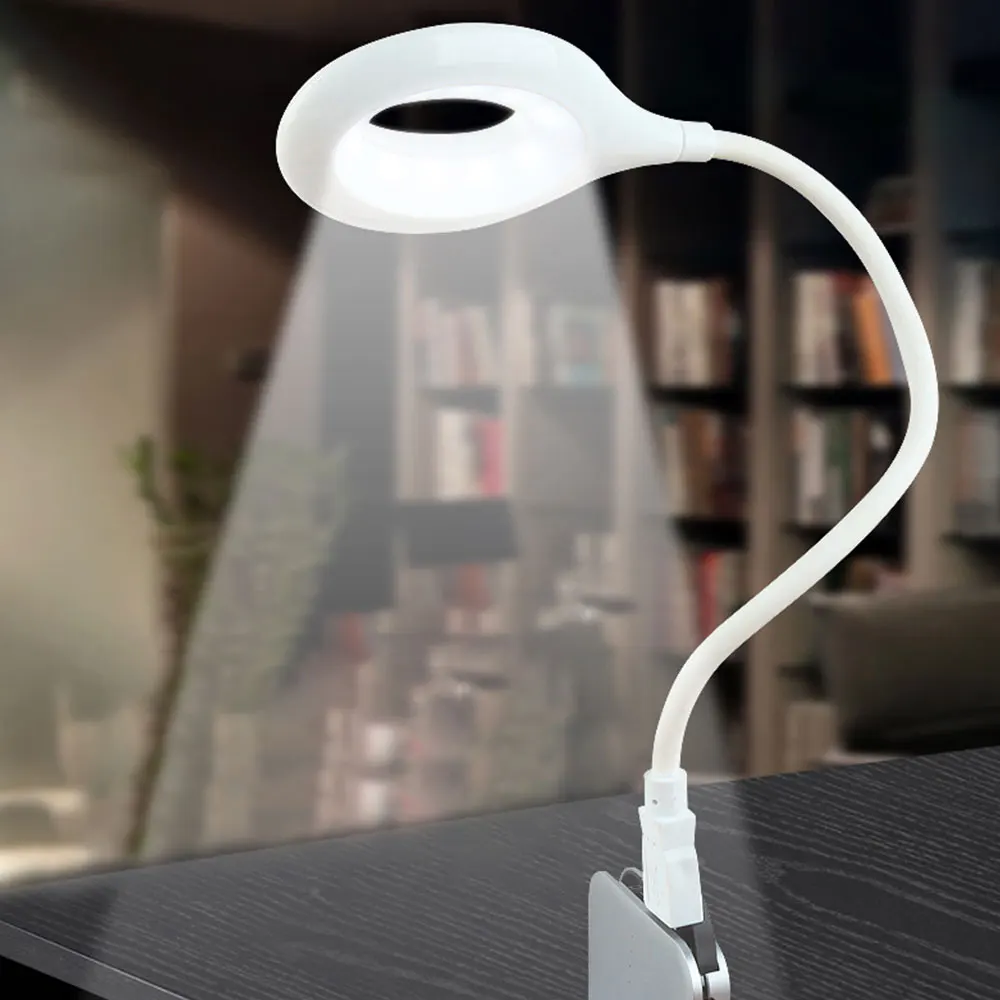 

Гибкие USB светодиодные настольные лампы 360 градусов постоянного тока 5 в регулируемая настольная лампа 6 светодиодный s лампа для чтения и чт...