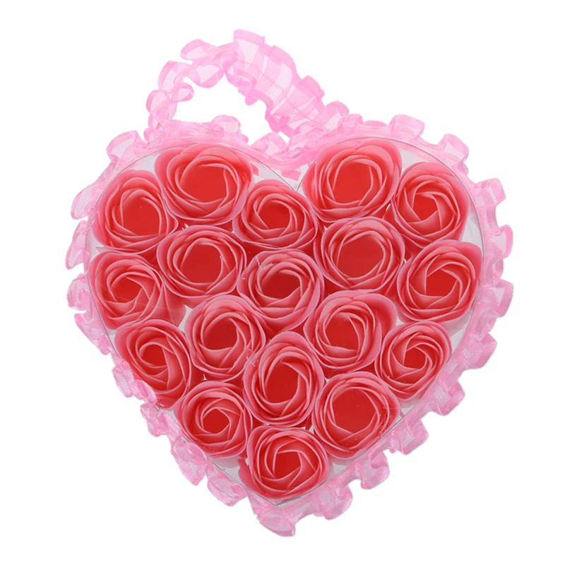 Светло-розовый плиссированный подол подарочная коробка в форме сердца цветочное