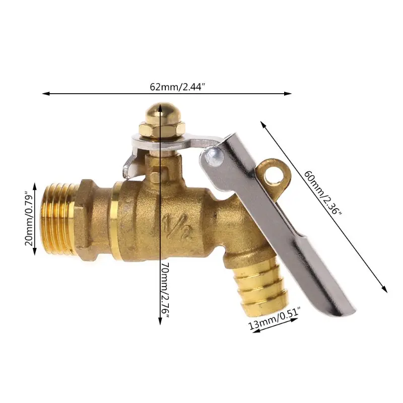 

1/2" Garden Outdoor Brass Faucet Public Places Lockable Water Tap Single Hole