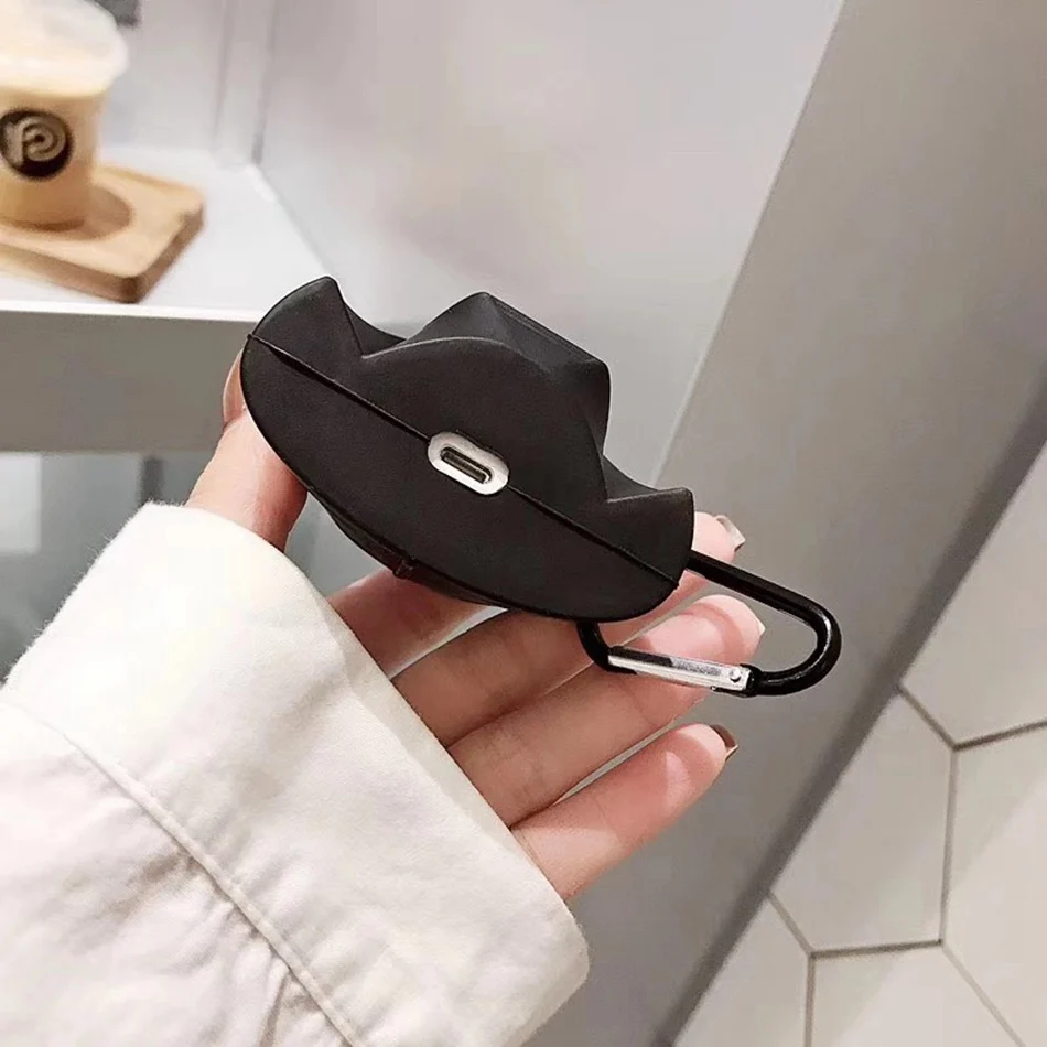 Чехол для AirPods Apple, 3D чехол для наушников с рисунком стежка для Airpods 2, силиконовый чехол, забавные аксессуары, Защитные Чехлы, брелок
