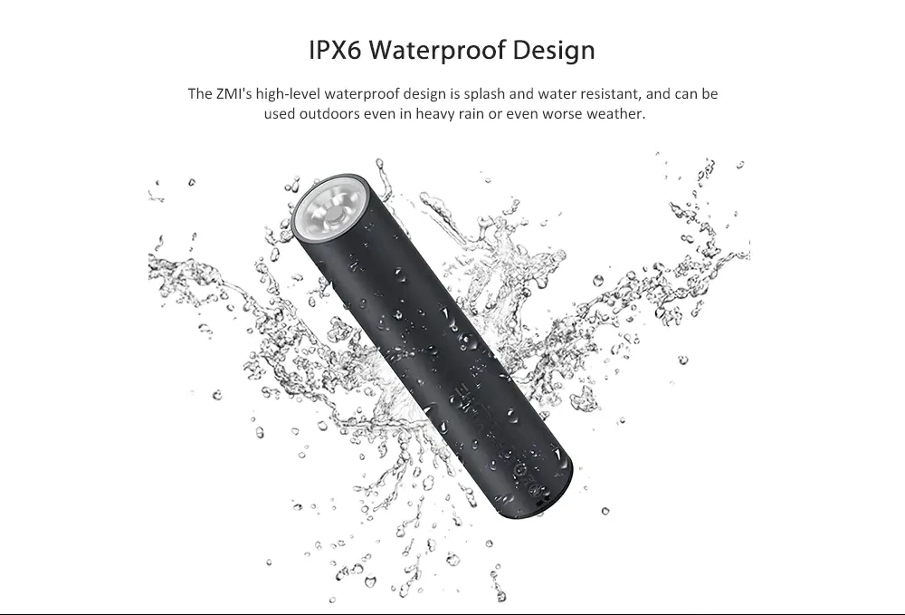Xiaomi ZMI LPB02 портативный мощный флэш-светильник 5000 мАч Внешний аккумулятор IPX6 Водонепроницаемый аварийный SOS наружный МОЩНЫЙ СВЕТИЛЬНИК