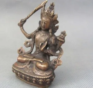 316 тибетская старая Бронзовая статуя Будды бодхисаттва манджушри Манджушри | Дом