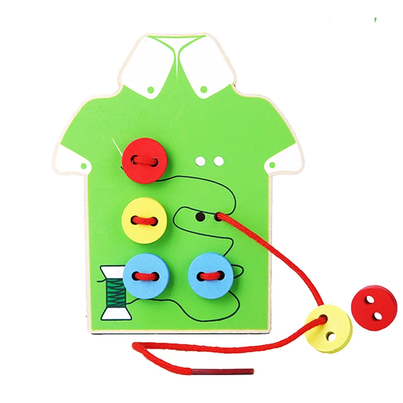 

Деревянные игрушки Монтессори для обучения, 2 вида одежды, деревянные игрушки, доска для нарезания, бисерные блоки, детский подарок на день рождения