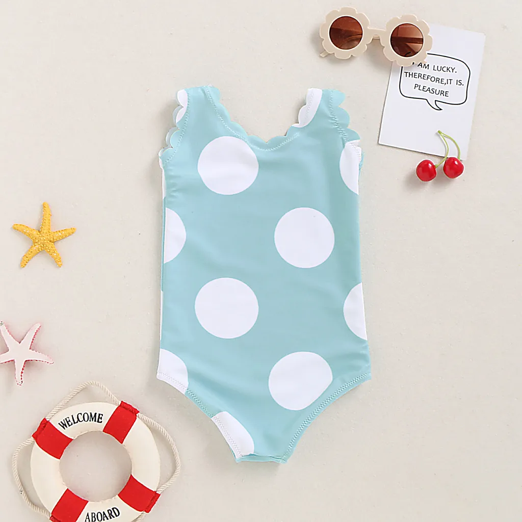 Новинка Купальник в горошек с оборками Купальный костюм Цельный купальник для