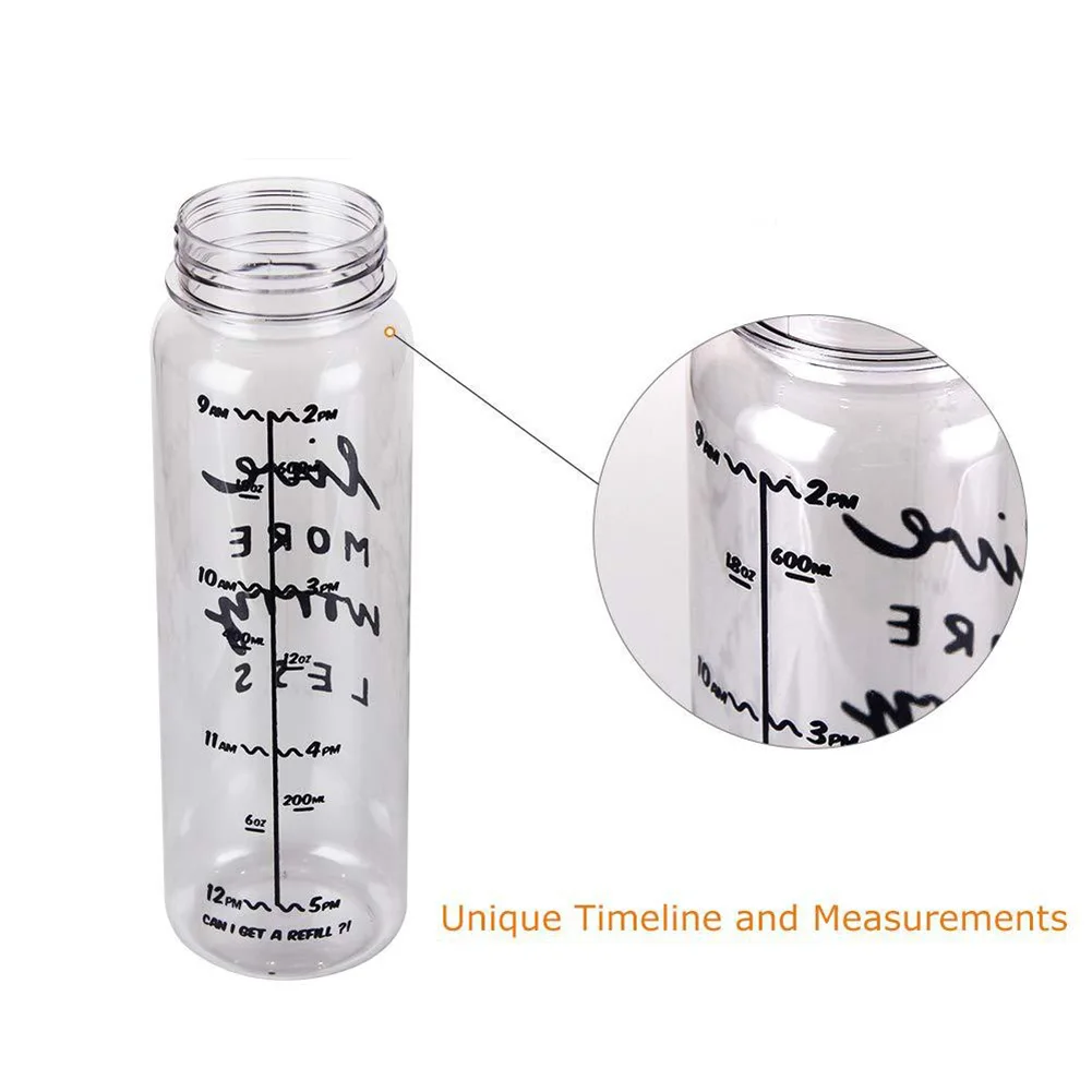 720 мл большая емкость переносная Спортивная бутылка для питья с маркером времени