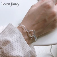 leven fancy 925 sterling silver solid cuban chain link bracelet for men women with ot clasp mens heavy silver bracelets