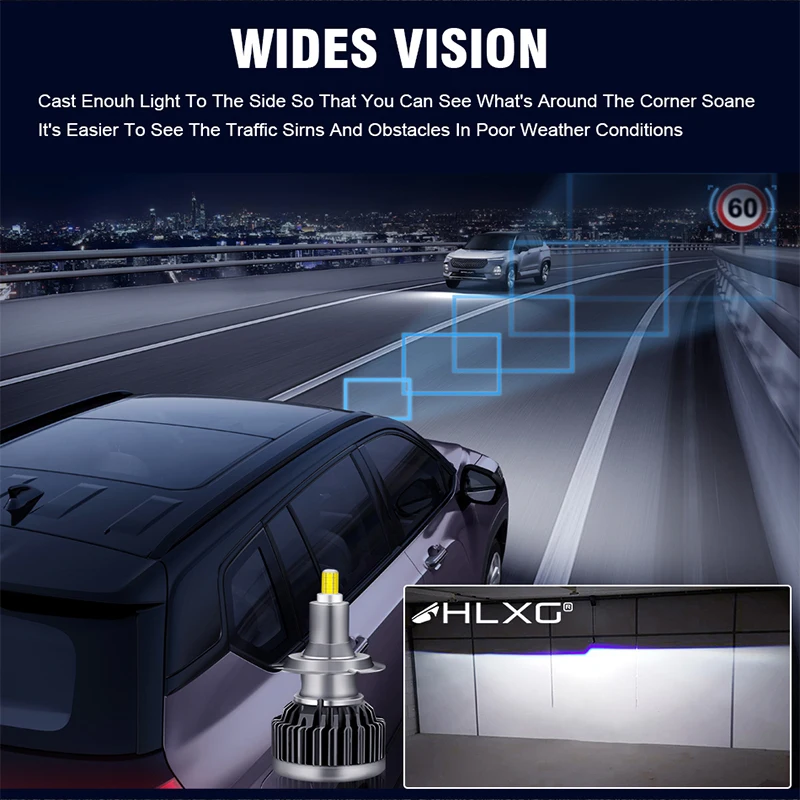 Светодиодные фары HLXG 360 led h7 canbus h1 CSP 9005 лм 60 Вт фонари головного света turbo H8 H9 H11 9006 HB3