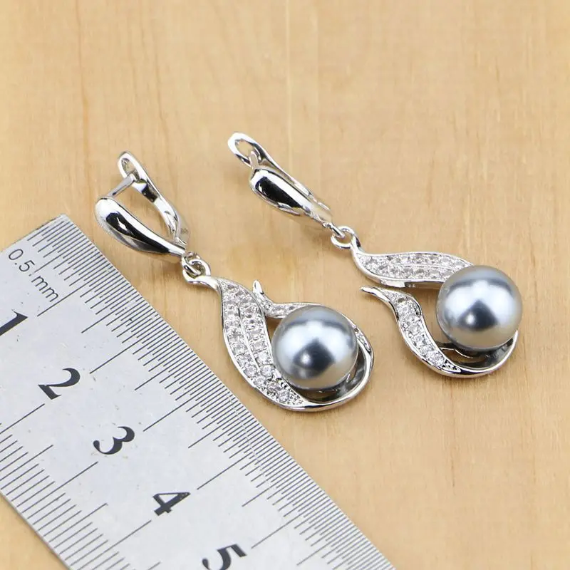 Женский ювелирный комплект из колье и серёг серебра 925 пробы |