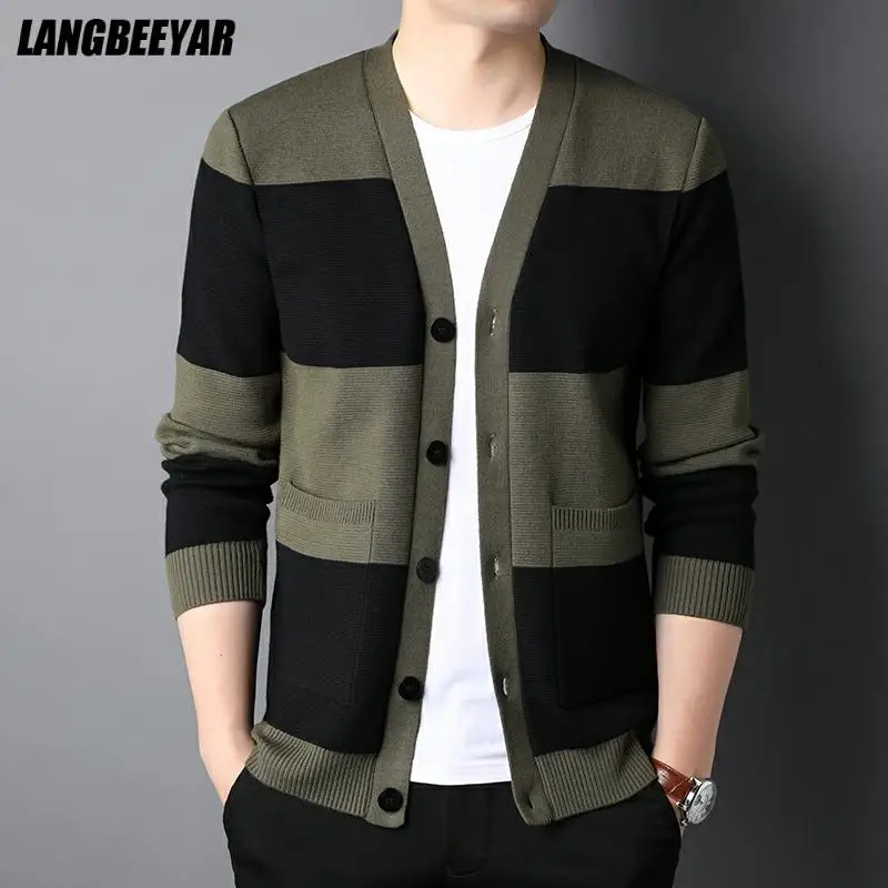 

New Top Grade Autum Brand Fashion Knitwear Winter Japanese Striped Trendy Mens Cardigan Sweater Casual Coats Jacket Men Clothing