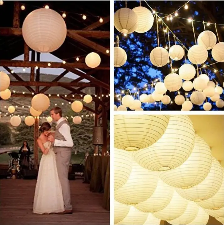 30 шт./лот смешанные размеры (20 см 35 40 см) белые бумажные фонарики китайские шарики