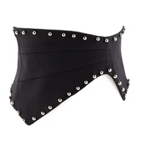 french retro accessory womens waist tight decoration irregular ruffled fabric black waist tied wide belt without buckle