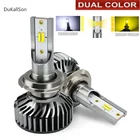Светодиодная лампа Canbus H1, H3, 9005, HB3, 9006, HB4, H8, H9, H11, H7, H4, 6000K, 3000K, 4300K, два цвета, белый, желтый светильник