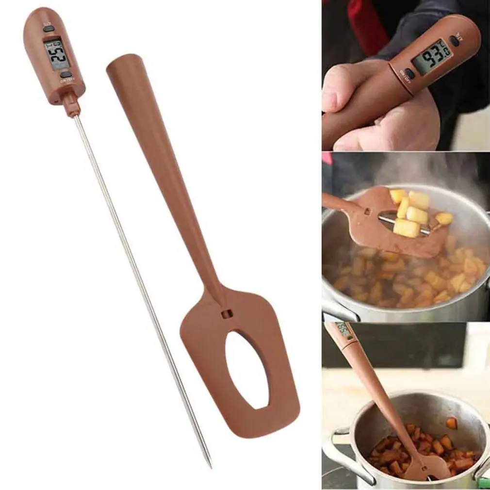 

Digital Cooking Thermometer Double Use Silicone Scraper Spatula Cooking Food Thermometer Household Baking Tool