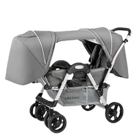 hot sale double baby stroller face to face lightweight folding four wheel shock absorbing double baby stroller