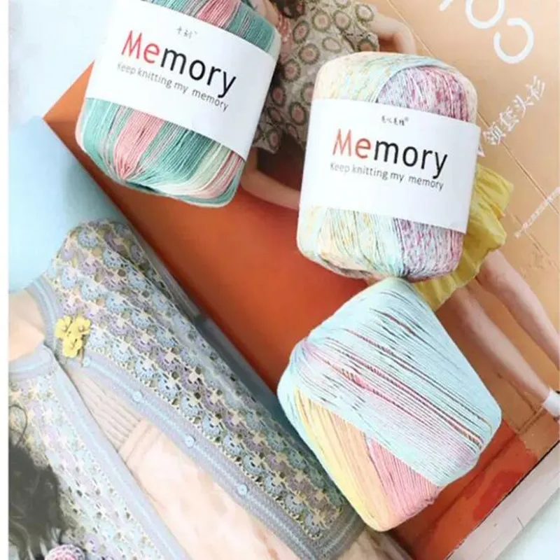 Спицы для вязания из 100% хлопка шерстяная пряжа необычная окрашенная кружевная