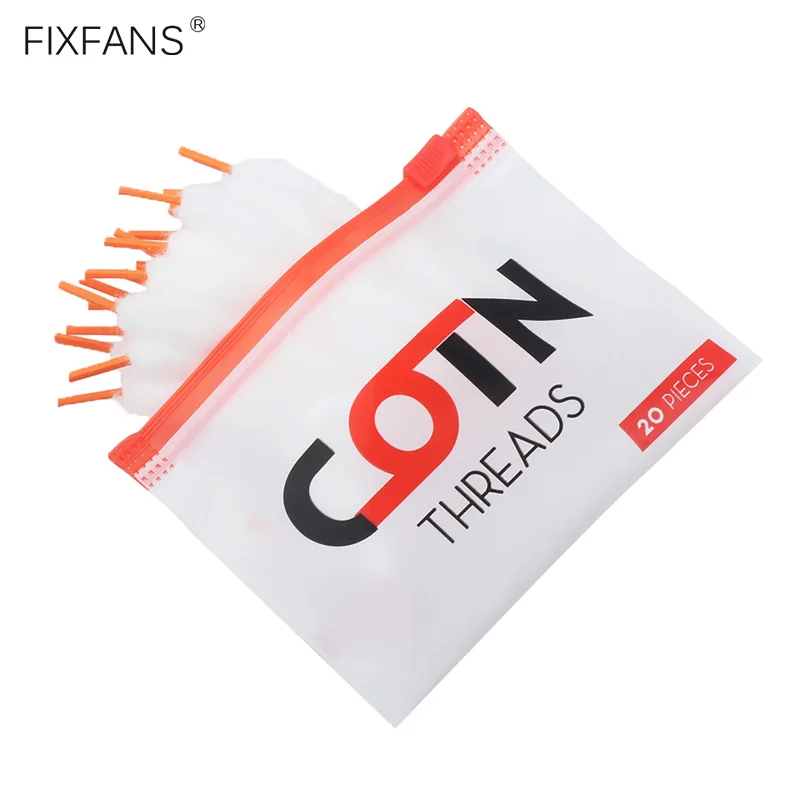 FIXFANS 20 шт./пакет органические хлопковые нитки для электронной сигареты