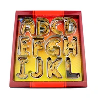 large size 26 english letters alphabet cookie cutters set gift package fondant cake mold stainless steel diy biscuit baking tool