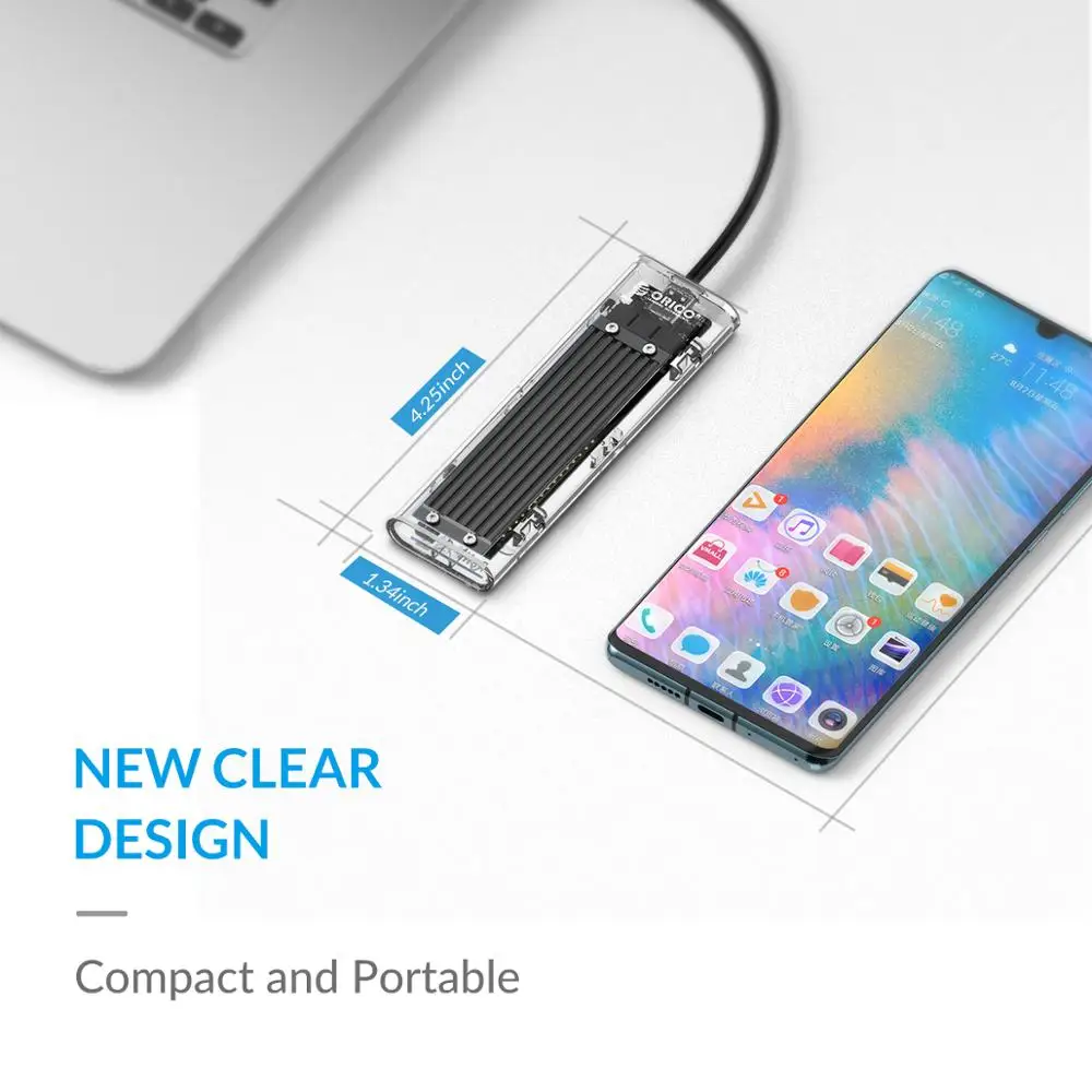 Прозрачный чехол ORICO M2 NVMe для жесткого диска футляр NVME PCIE NGFF SATA M/B Key SSD Disk |