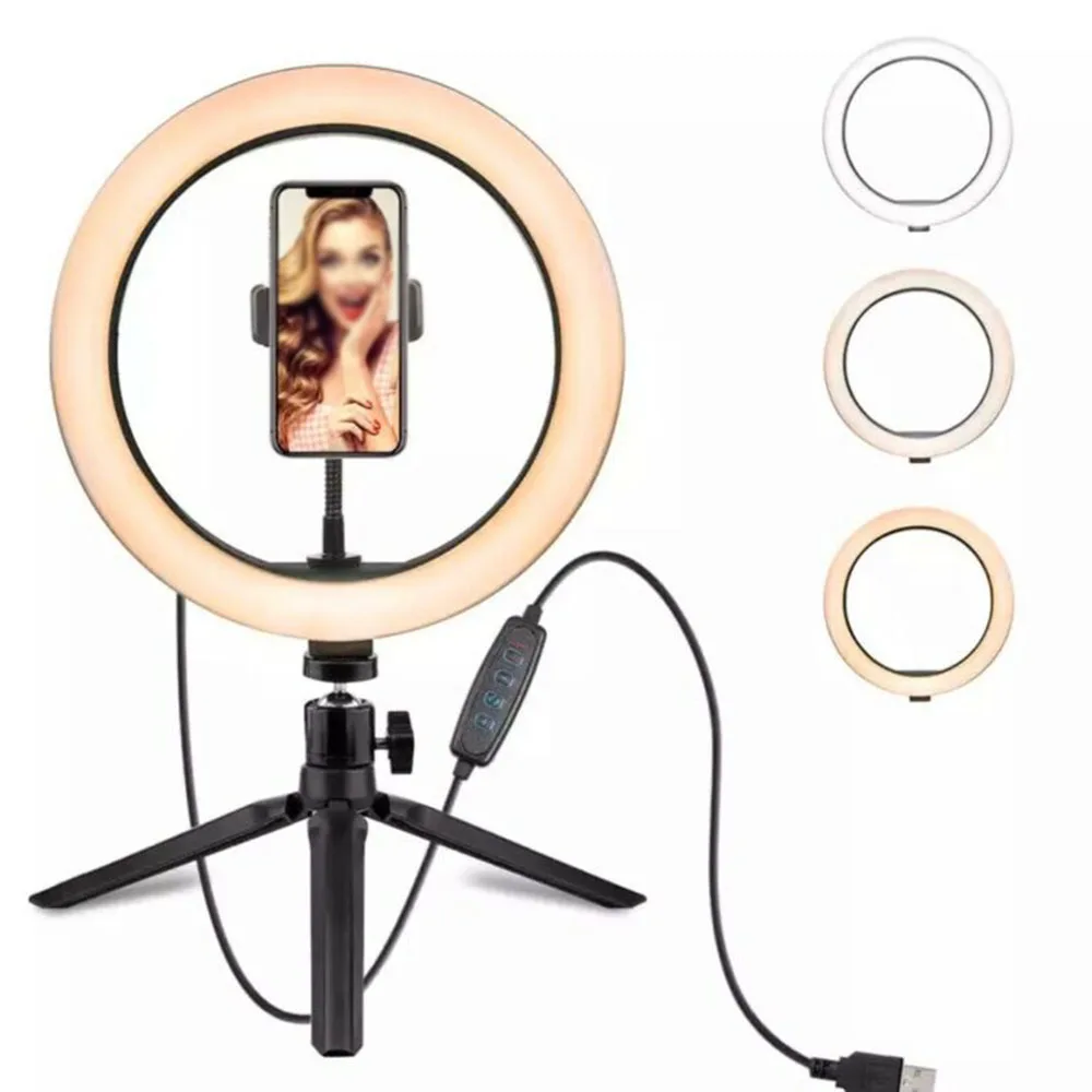 10 дюймовый USB Мощный светодиодный кольцевая лампа селфи Камера телефон студийный