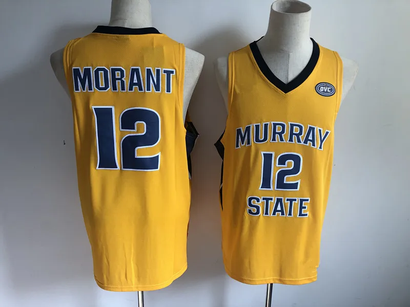

12 Ja Morant Murray State Racers BASKETBALL JERSEY Embroidery Stitches Top Quality Stitched embroidery